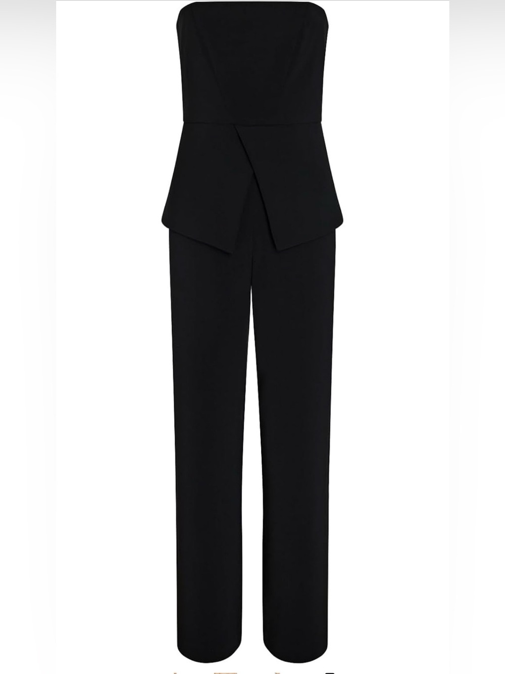 Club Monaco Black Strapless Peplum Jumpsuit